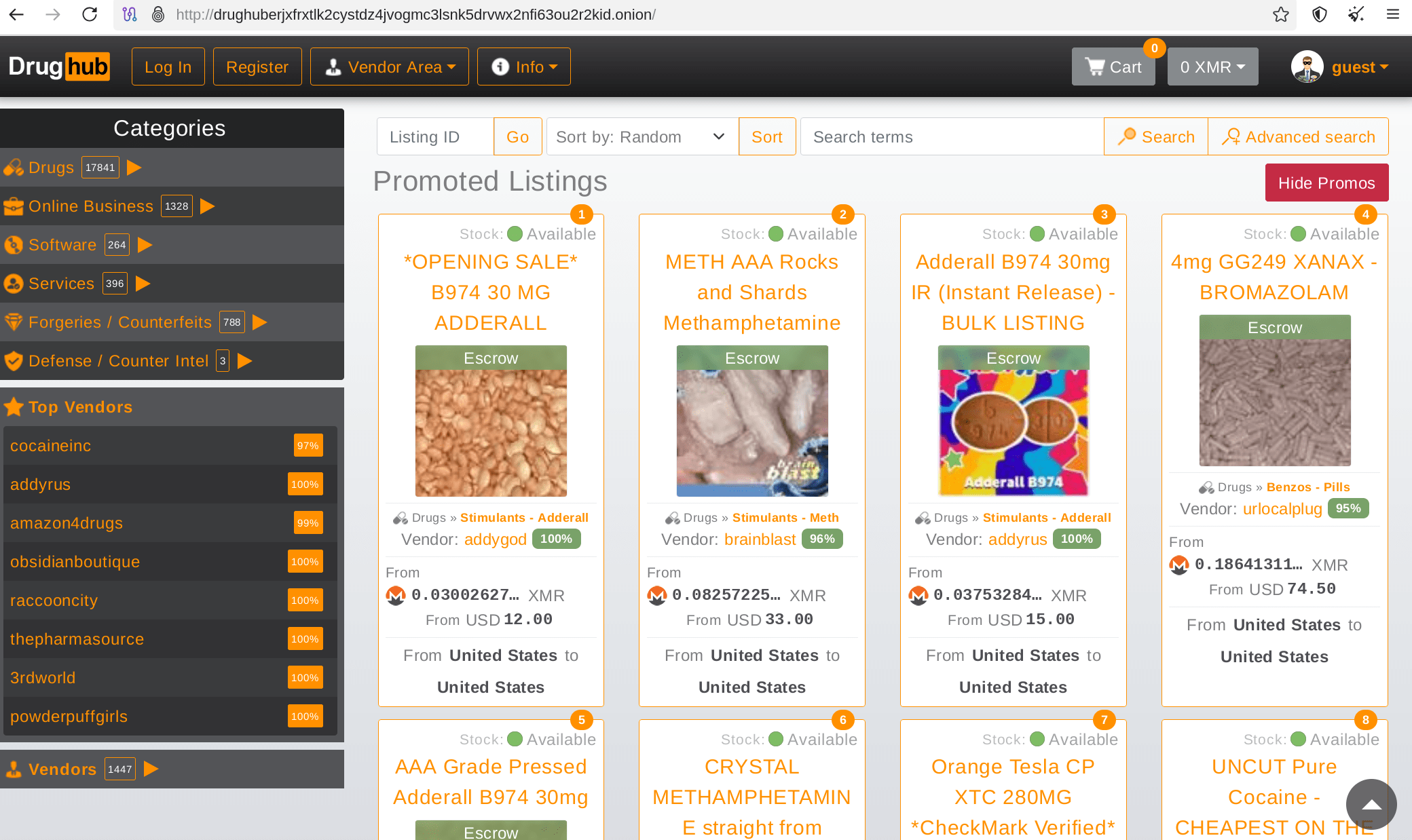 DrugHub Product Listings