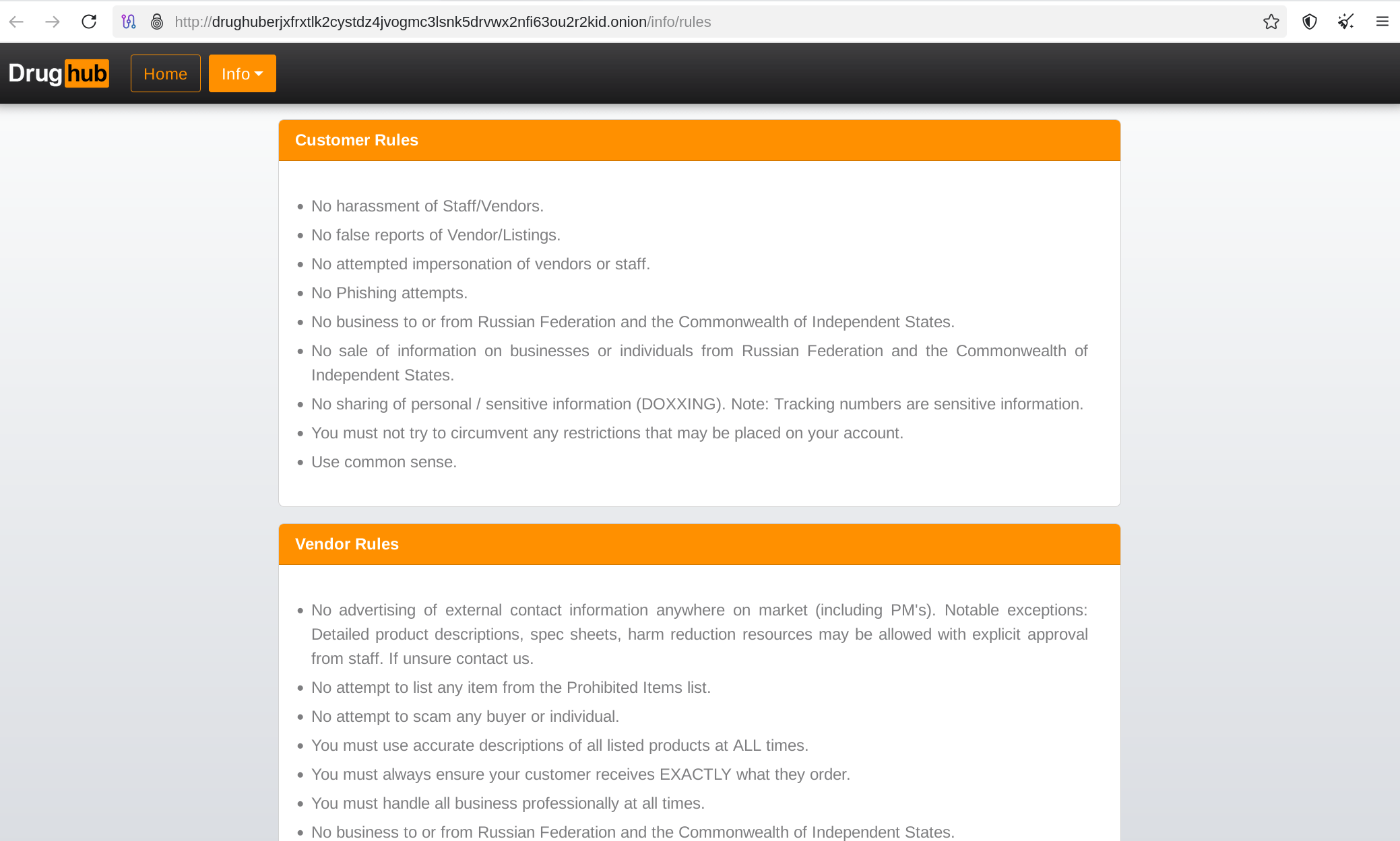 DrugHub Market Rules